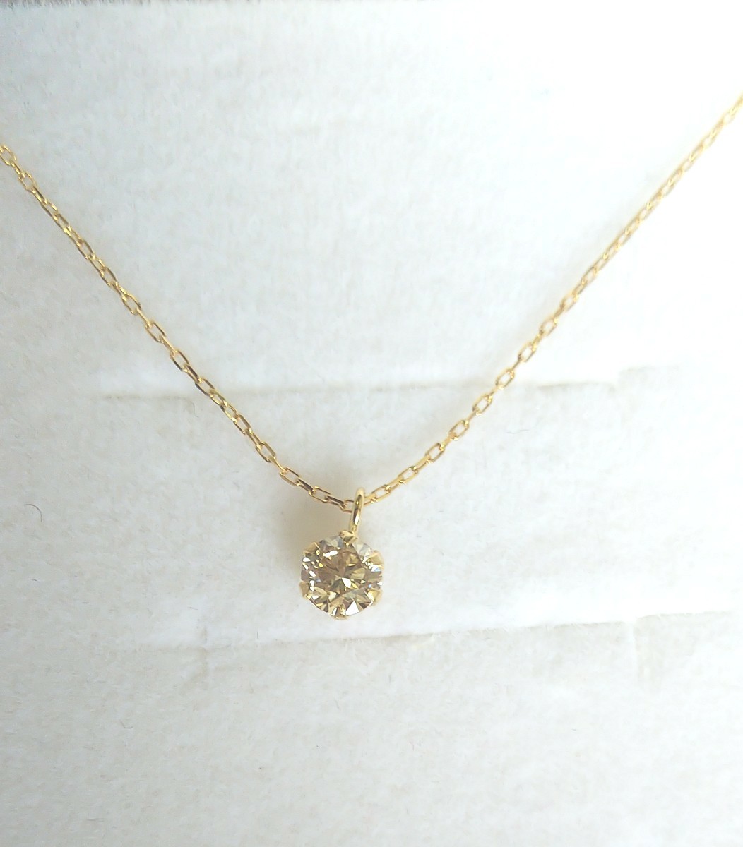 K18 一粒ダイヤモンドネックレス0.20ct YG | contifarma.pe