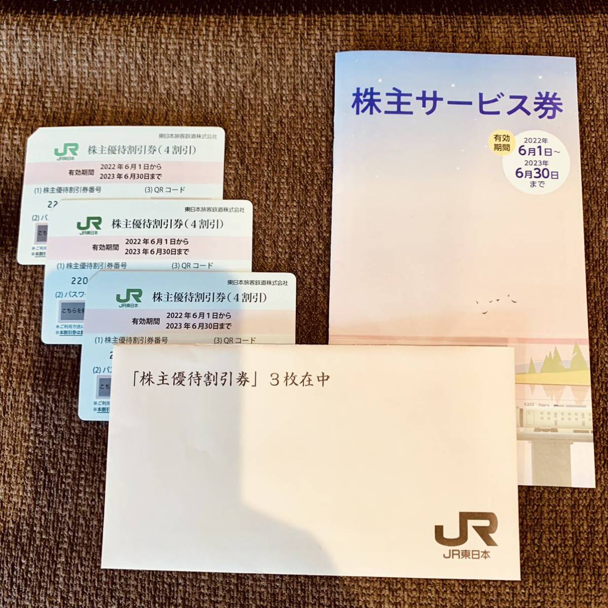 JR東日本株主優待割引券3枚、サービス券1冊 | mtevino.ge