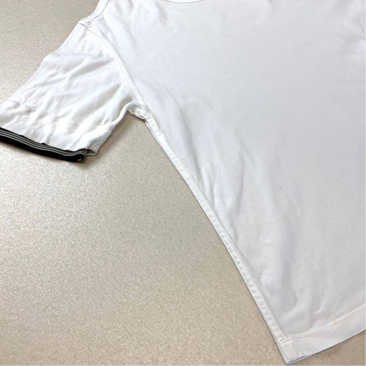 イタリア製 STONE ISLAND ストーンアイランド 袖ロゴ刺繍 ライン 半袖 tシャツ メンズ Mサイズ ホワイト ブラック_画像6