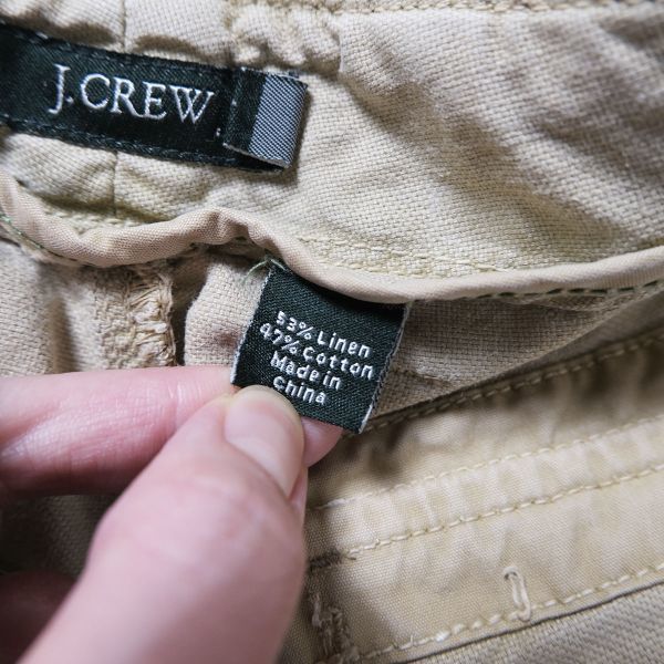 00's Jクルー J.CREW コットン リネン ミリタリー カーゴショーツ 茶 (34) ブラウン系 00年代 旧タグ オールド_画像9