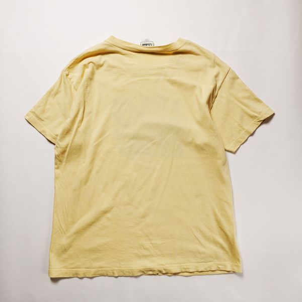 90's USA製 LLビーン L.L.BEAN フラワープリント コットン Tシャツ 半袖 (WOMENS M) 黄色 クルーネック 90年代 アメリカ製 旧タグ オールド_画像3