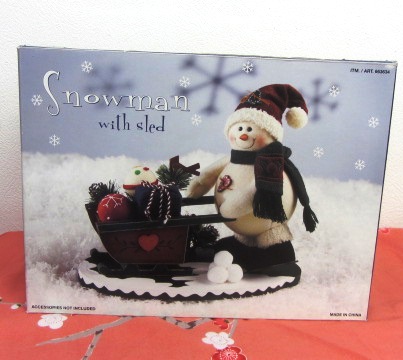 ＃クリスマス＊雪だるまの置物＊ Snowman with sled_画像1