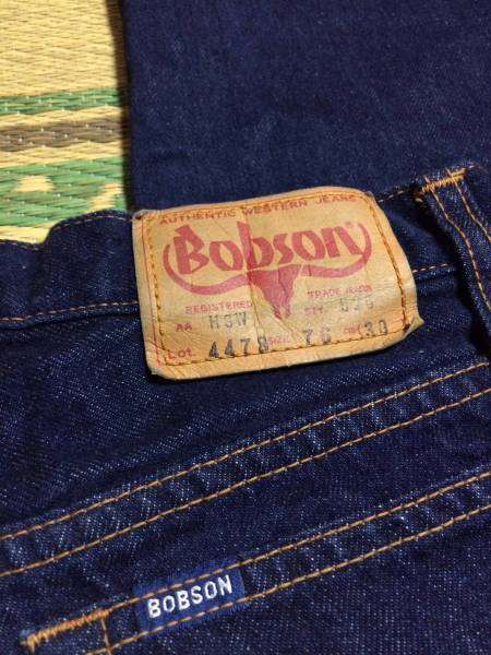 BOBSON Bobson STY525 Lot4478 W30 rare rare Denim jeans boots cut records out of production popular American Casual side break up dark blue paper patch 