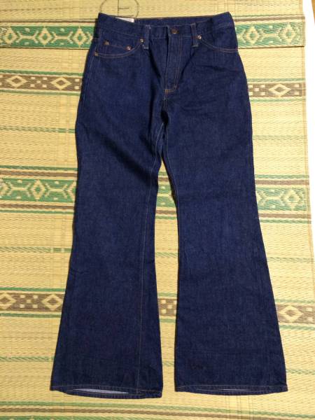Wingler inscription W82 domestic production Vintage 70 year ~80 period Denim jeans bell bottom paper patch TALON ZIP dark blue side break up rare rare 