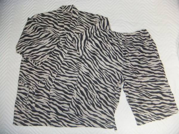  jinbei Zebra pattern top and bottom setup thin. cotton cloth usually put on part shop put on from summer festival . flower fire convention also man and woman use possibility *