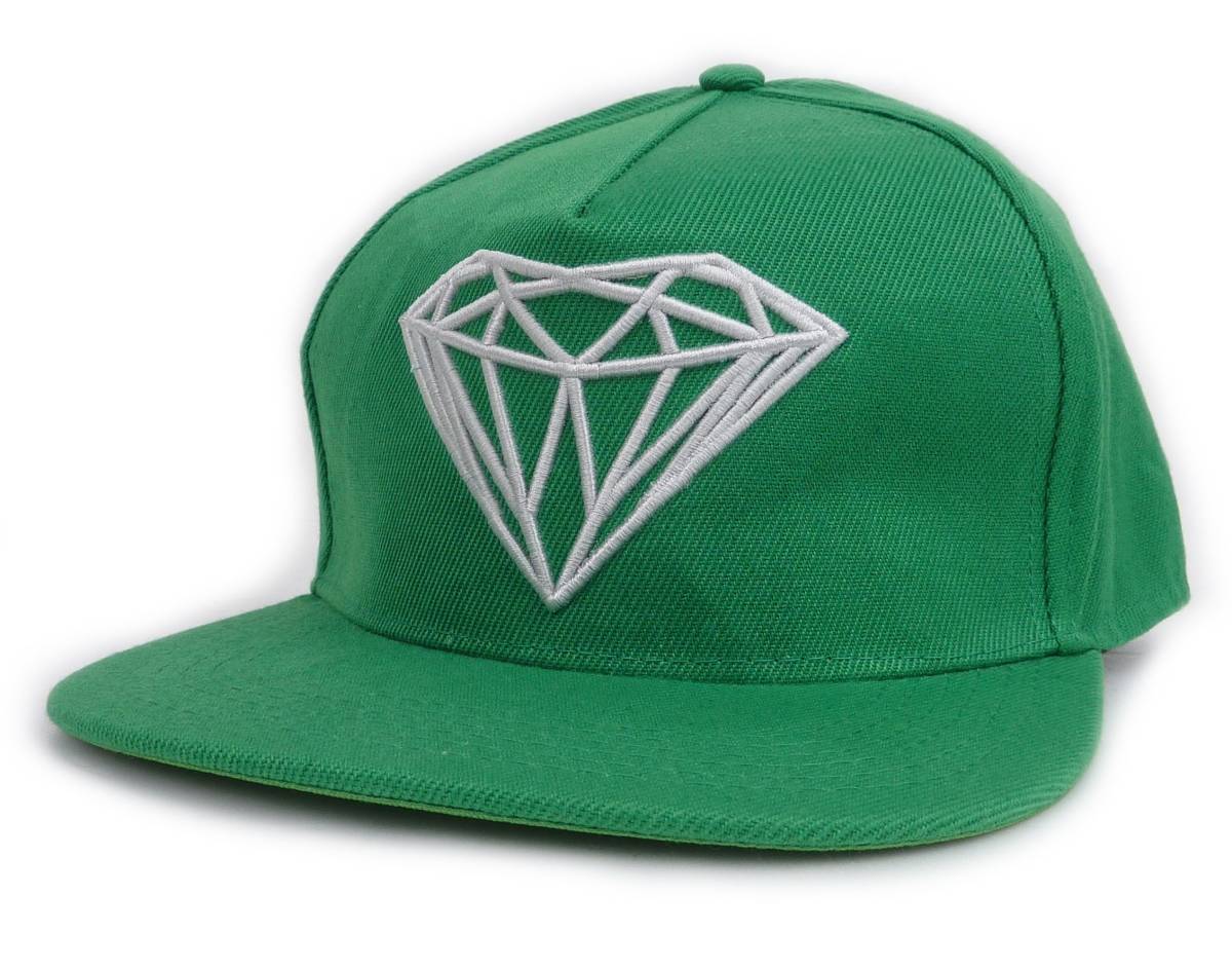 [並行輸入品] Diamond supply Co. ダイアモンド サプライ スナップバックキャップ (グリーン/ホワイトロゴ)