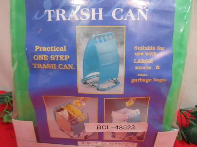 【OH1248/10】TRASH CAN　ゴミ箱　グリーン　軽く踏んでオープン足を外せばクローズ_画像2