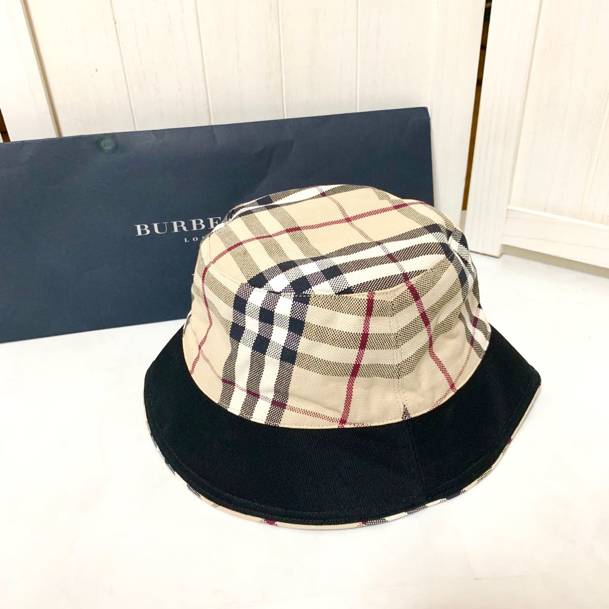 新品　タグ付　BURBERRY バーバリー　リバーシブル　バケットハット　L