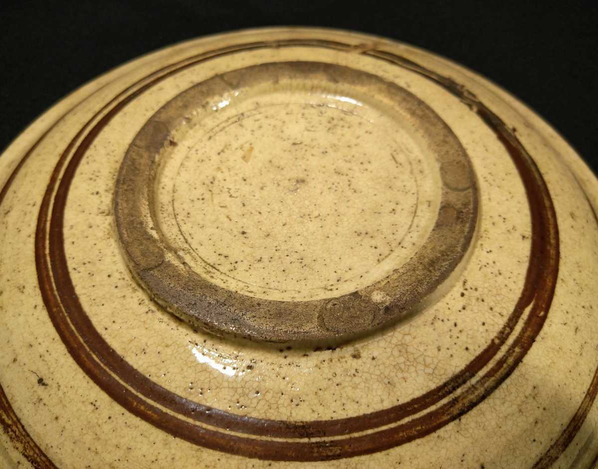  old Seto . Seto wistaria. .22cm flat plate Edo period btr-11b2070