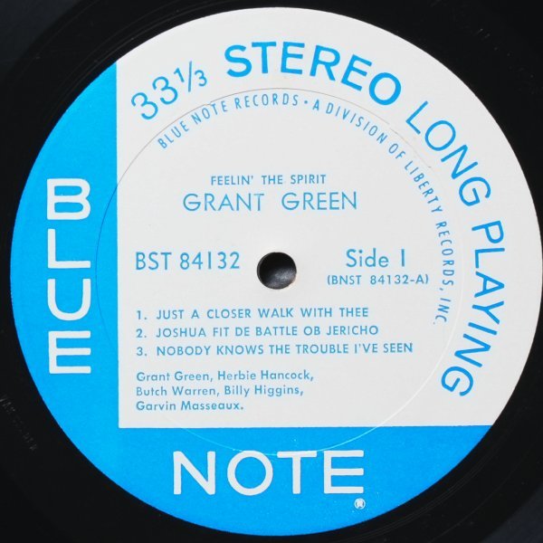【米RVG刻印】GRANT GREEN 青白LIBERTY FEELIN' THE SPIRIT グラントグリーン BLUE NOTE 名盤 HERBIE HANCOCK / BILLY HIGGINS._画像4