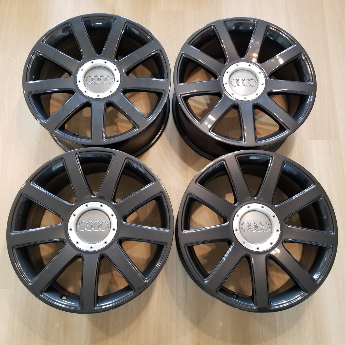 AUDI TT 8N クワトロスポーツ 限定150台 純正18インチ 8J +33 57.1 100 5H オリジナルガンメタ 再塗装品 A1 ビートル ゴルフ プリウス 流用