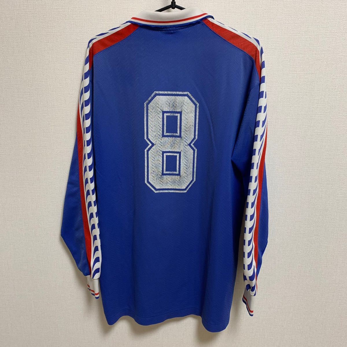 【希少】90's PUMA 長袖 ユニフォーム プラクティスシャツ ALL WEST 西日本選抜 プーマ サッカー ヒットユニオン製 ヴィンテージ 青 ブルー