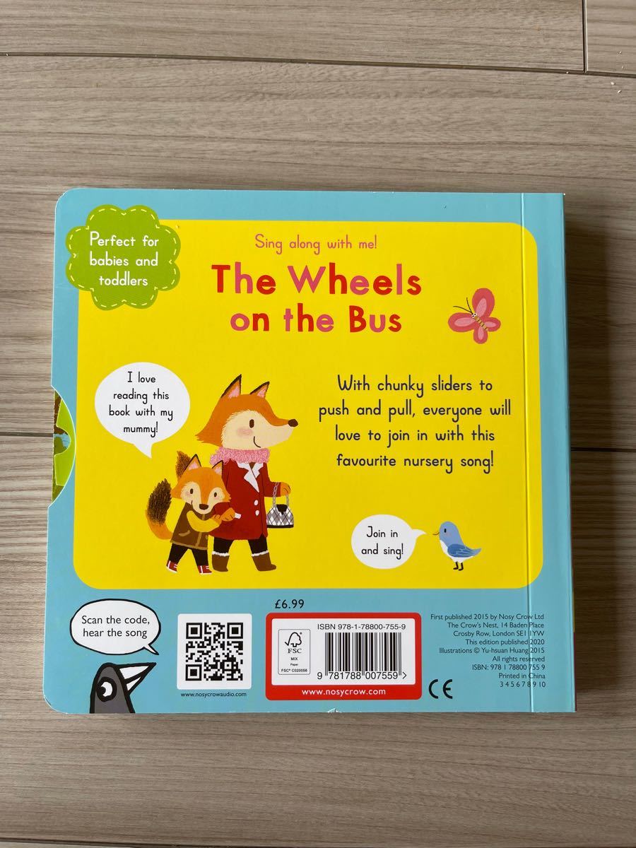 英語絵本　しかけ絵本　the wheel on the bus