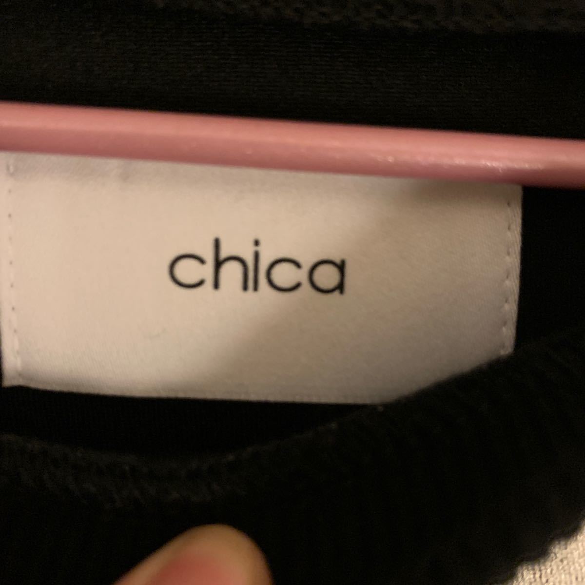 chica 編み上げトレーナー　レースアップ　シルバー　オーバーサイズ　LHP