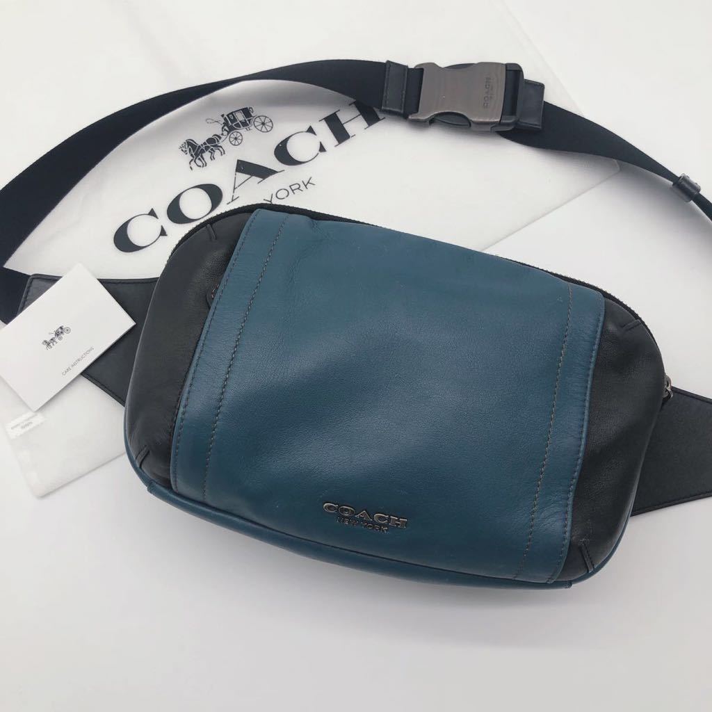 COACH コーチ ショルダーバッグ 新品 ブルー ダークブルー レザー