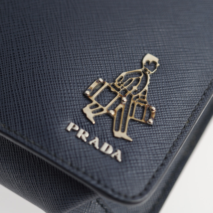 PRADA プラダ 2VF056 セカンドバッグ サフィアーノレザー ネイビー