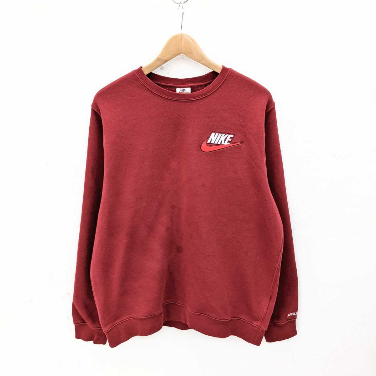 ∀ Supreme × NIKE スウェット 赤系 18AW CREWNECK FA180307SAC Cotton