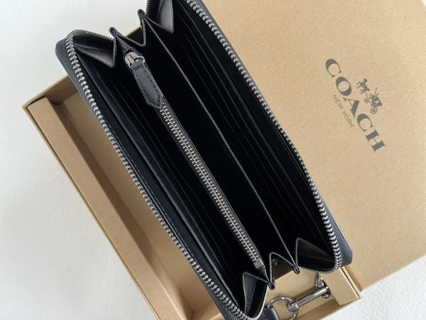 COACH コーチ 長財布 メンズ レディース 小銭入れあり レザー ミッドナイト ネイビー F75395 アウトレット 正規品_画像3