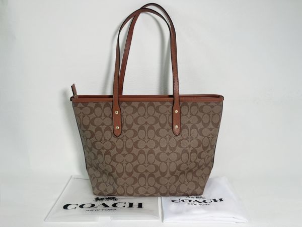 COACH コーチ トートバッグ レディース 肩掛け バッグ A4 レザー カーキ F58292 アウトレット 正規品_画像2