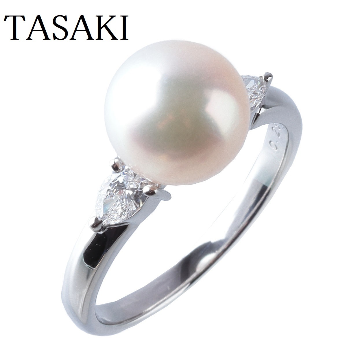新品仕上げ済】タサキ パール ダイヤ リング アコヤパール8.7mm ダイヤ