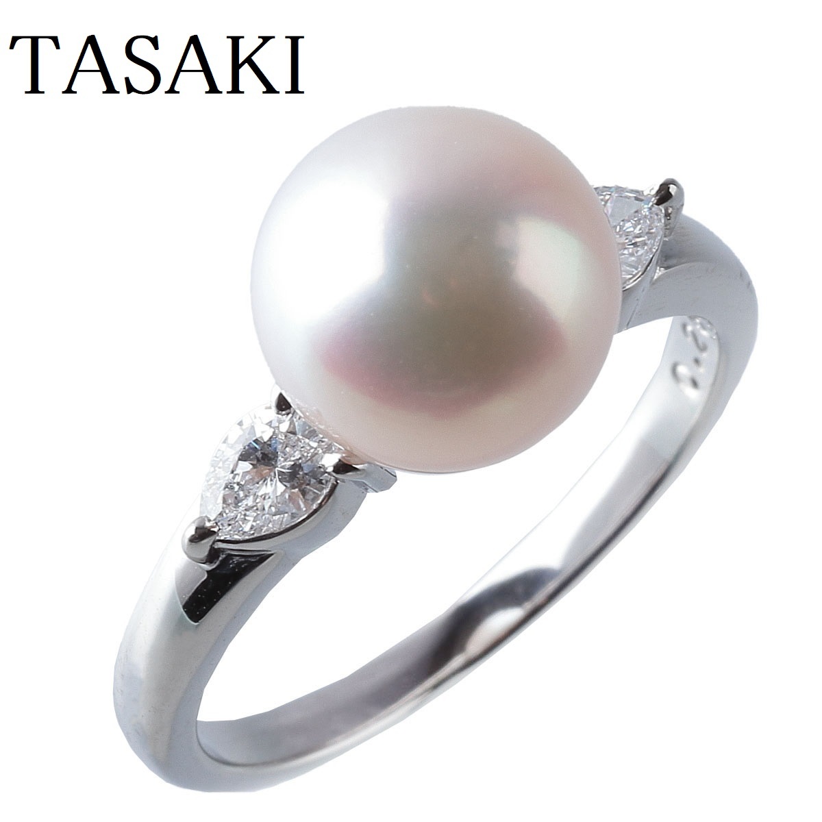 新品仕上げ済】タサキ パール ダイヤ リング アコヤパール9.1mm ダイヤ