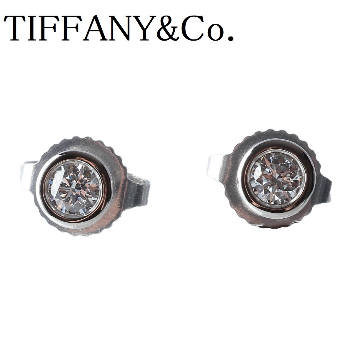 新品仕上げ済】ティファニー ダイヤピアス バイザヤード ダイヤ0.16ct