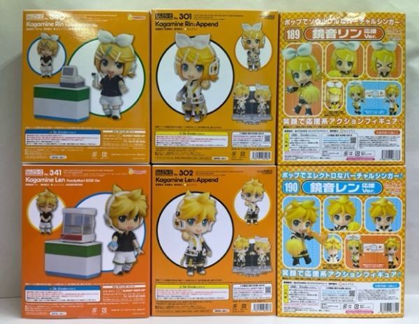 #S20【梱120】グッドスマイルカンパニー ねんどろいど 鏡音リン レン 応援ver. / アペンド / FamillyMart 2013 ver. フィギュア 6点_画像2