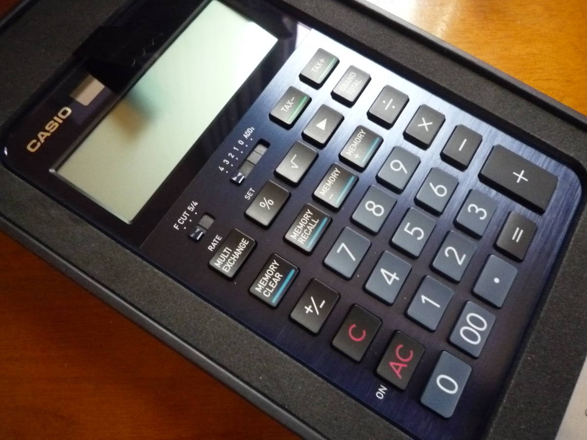 新品未使用 CASIO カシオ プレミアム電卓 12桁 ネイビーブルー S100-BU