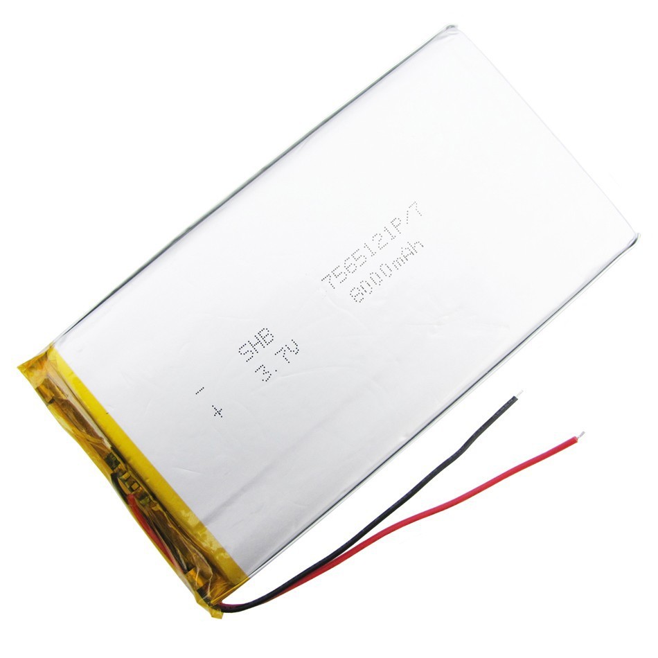 充電式 Li-Poバッテリー 7565121 3.7V 8000mAh リポ ポリマーリチウム電池、保護PCB充電モジュール付き 1個の価格 即納可能_画像1