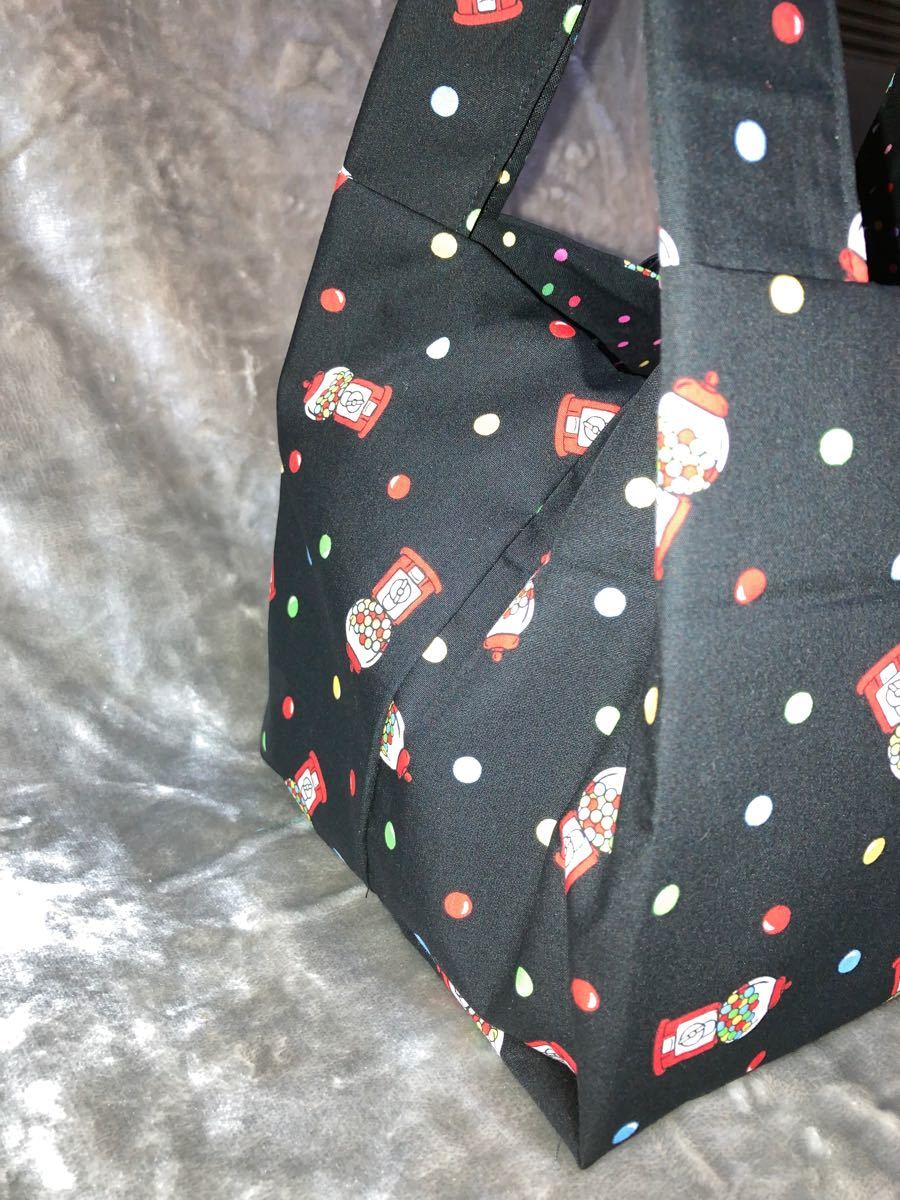 輸入生地　キャンディ　ガム　コンビニ　エコバッグ　折りたたみバッグ　ハンドメイド　アメリカンポップ
