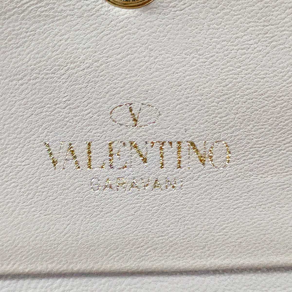 【美品】 バレンティノガラバーニ ロックスタッズ VALENTINO GARAVANI 財布 小銭入れ コインケース ベージュ レザー 札入れ_画像8