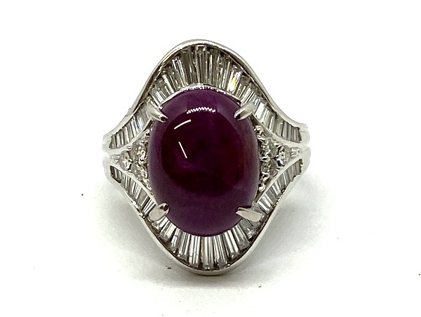 即決】 K18 スタールビー ダイヤモンド リング R:9.048ct D:1.14ct