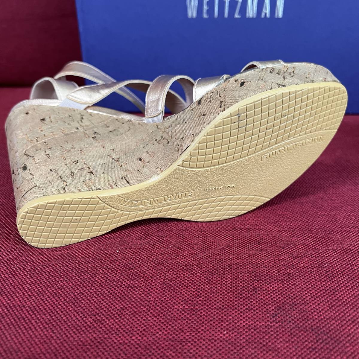 新品★Stuart Weitzman ステュワート ワイツマン レディース サンダル ヒール 38 25㎝ ローズゴールド_画像6