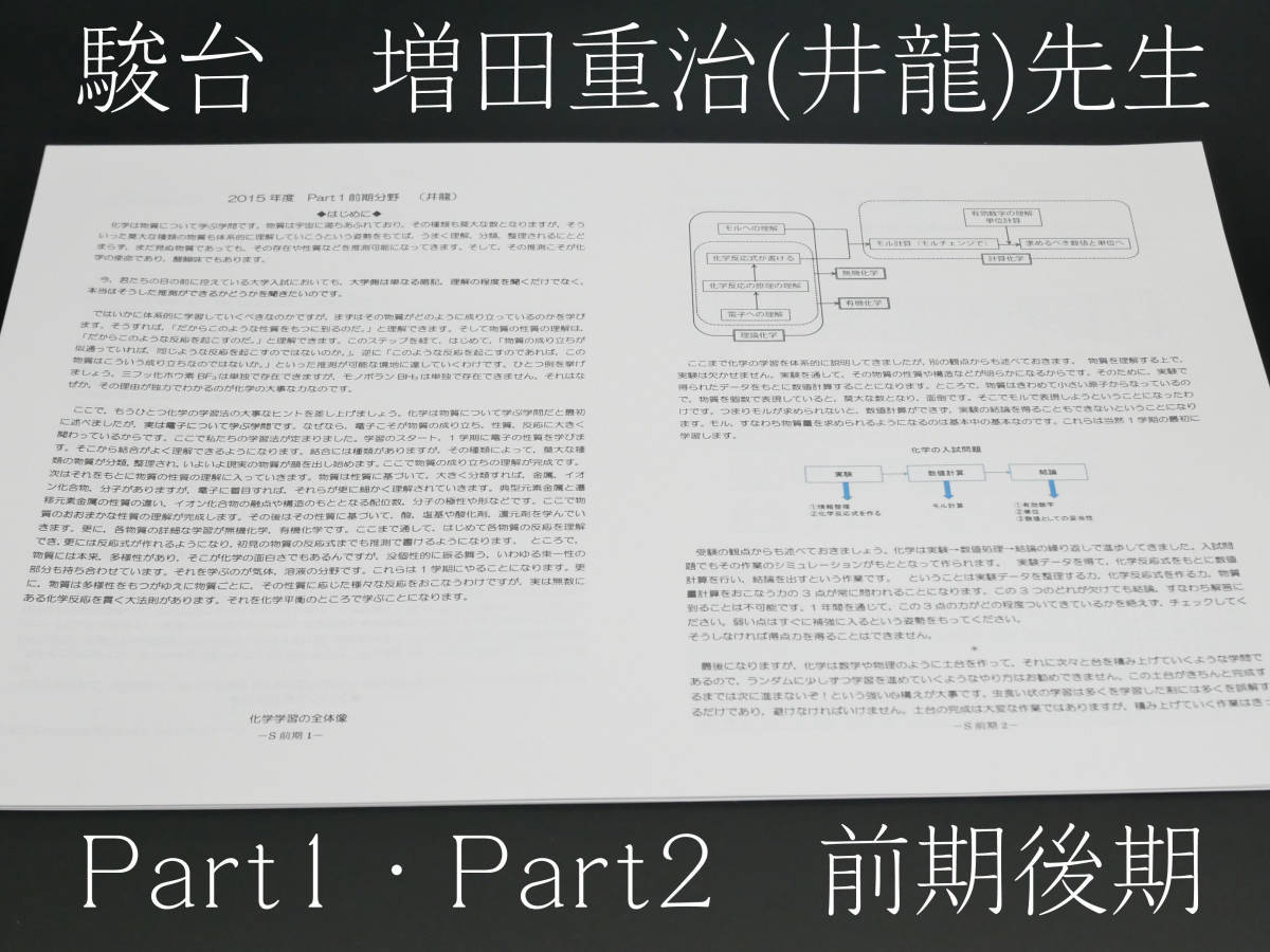 今季一番 駿台 増田重治先生 化学 通期解説プリント集 無機