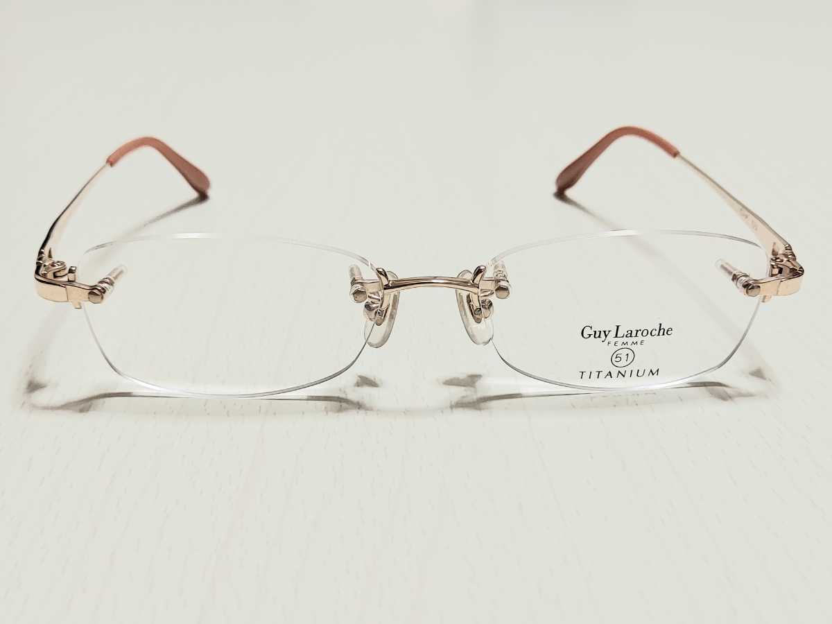 新品　Guy Laroche　ギラロッシュ　メガネ　眼鏡　高級感　オシャレ　上品　ツーポイント　チタン　軽い　橙色　オレンジ系_画像3