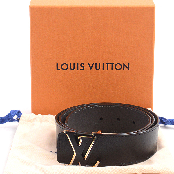 ルイヴィトン ベルト メンズ サンチュール・LVオプティック イニシャル サイズ95 ブラック M0226 Louis Vuitton 中古