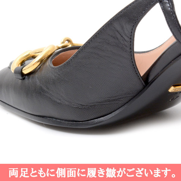 グッチ 靴 レディース ホースビット ヒール パンプス カーフ ブラック
