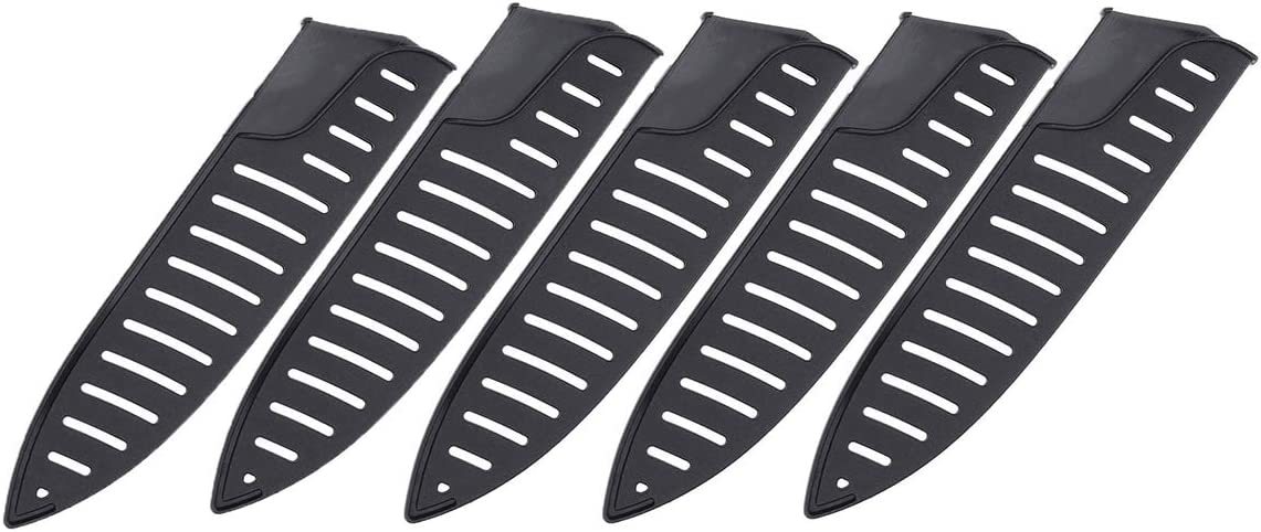 大人気の ブラック OUNONA 包丁ケース ナイフシース ナイフカバー プラスチック 黒 5個セット 安全