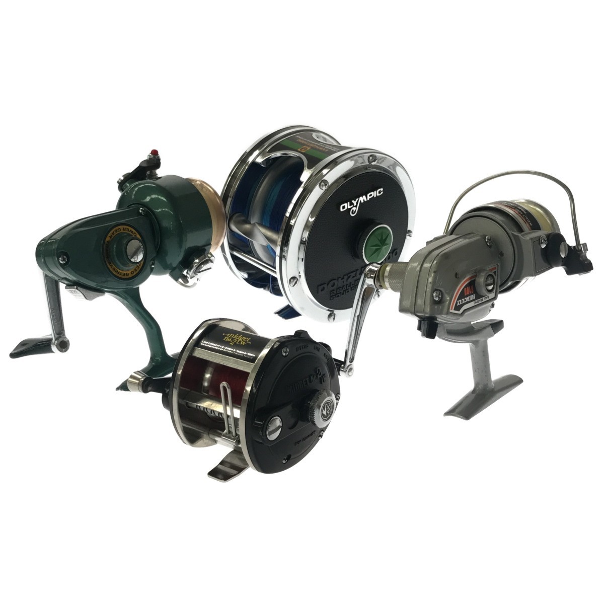 美品 リール 4点まとめ】OLYMPIC EMERAL D 350 DOHZUKI 500 midget no