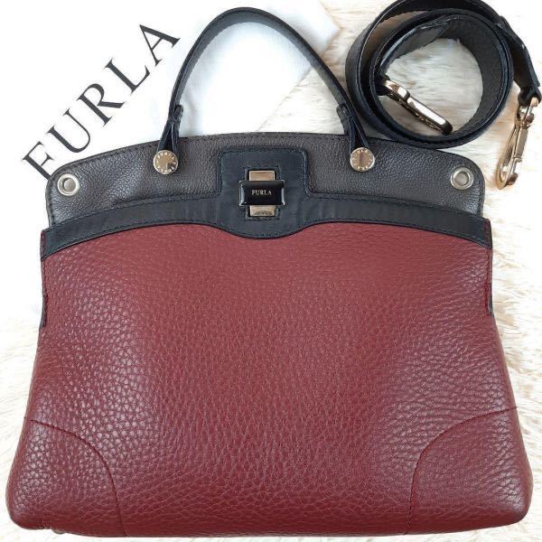 極美品】FURLA フルラ パイパールクス ハンドバッグ ショルダーバッグ