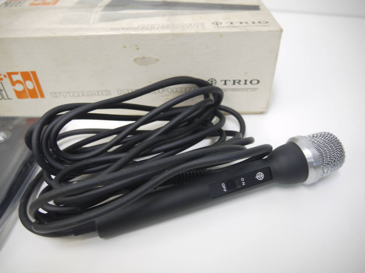 494 TRIO electrodynamic microphone ro ho nMC-501 Trio retro Showa era boxed stand manual attaching rare 