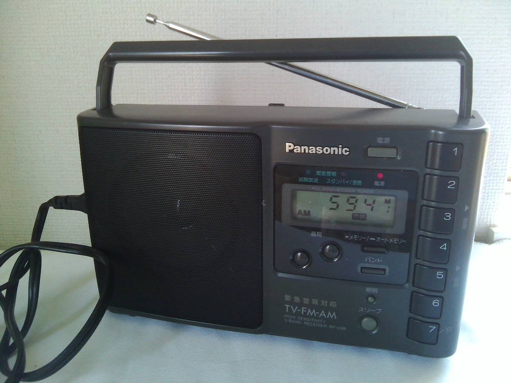  working properly goods *Panasonic FM/AM radio RF-U99 urgent alarm correspondence, high sensitive 