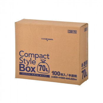 ジャパックス コンパクトスタイルポリ袋70L 半透明 100枚×5箱 CSB79