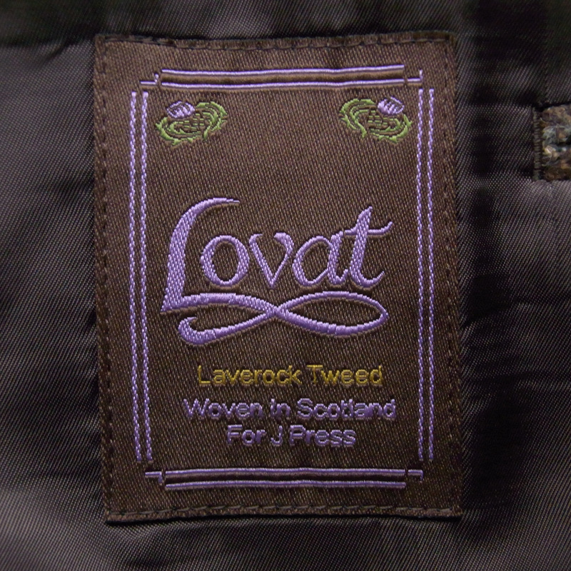 ◇◆J.PRESS (ジェイプレス)/LOVAT LAVEROCK TWEED！味わい深さが魅力の段返り３Ｂオーバーチェックツイードジャケット【AB8(LL)】/7.3万_画像4