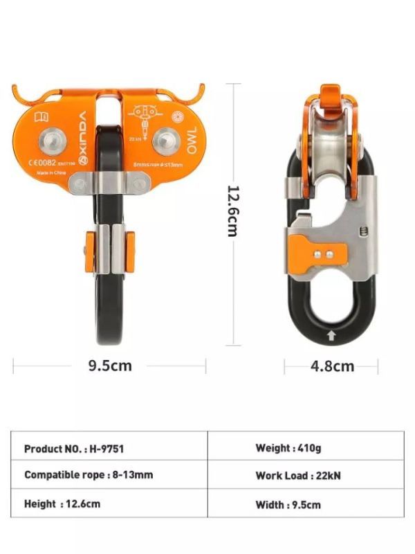  безопасность c функцией блокировки climbing шкив подъёмный блок climbing Zip линия максимальный нагрузка 22kn двойной подшипник climbing серии N254