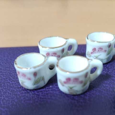 чай комплект миниатюра кукольный дом кукольный дом чайная чашка посуда коллекция керамика фигурка 