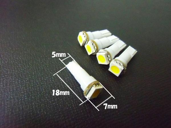 同梱可 24V T5/T6.5 ウェッジ SMD LED パネル球 メーター球 電球色 まとめて 5個/トラック ダンプ バス A_画像3