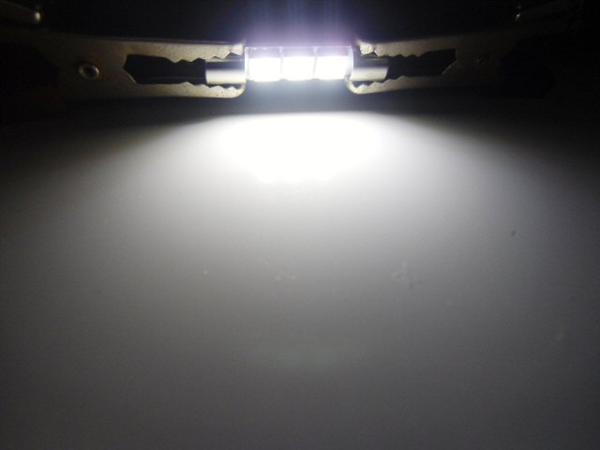 LED T6.3×31mm バニティ ランプ 白 ホワイト 2個 3チップ ヒューズ型 バイザー 室内灯 ルームランプ F_画像2