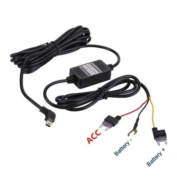 ドラレコ 降圧ケーブル ドライブレコーダー 用 Mini USB電源直結コード 24時間の駐車監視に適用 過電流電圧保護 電圧監視機能付 2A/5V!_画像1