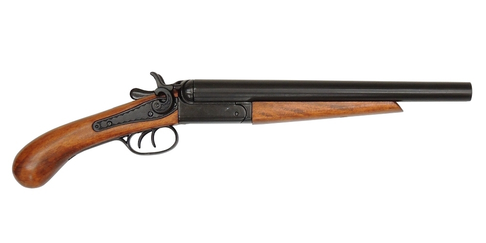 DENIX Spain No.1114 Double-barrel pistol USA1868年製の復刻飾銃　全長：52.5cm　1834gr。_画像1